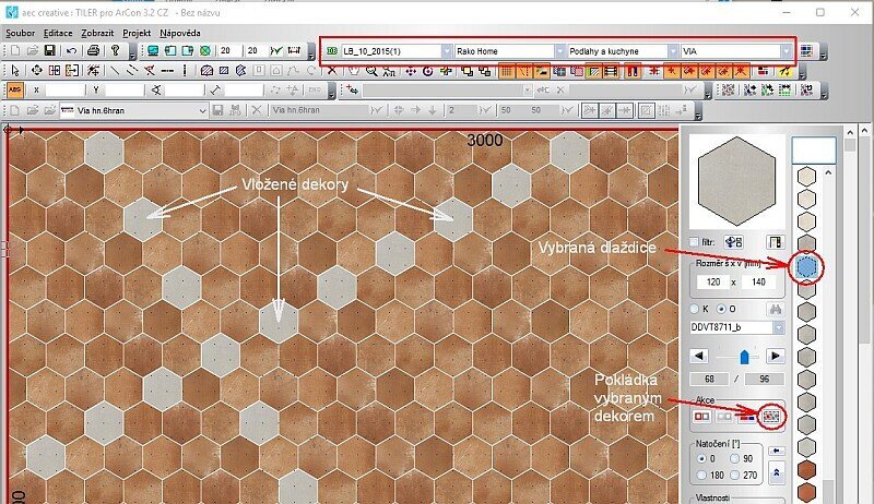 Tiler – Dlaždice 6-hran vzory